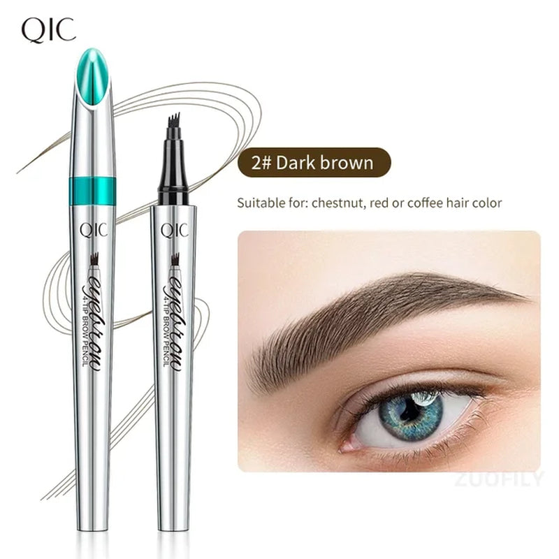 4 Point Eyebrow Pencil Waterproof Liquid Eyebrow Pen Makeup Long Lasting 4 Fork Tip Brow Pen Cosmetic Microblade Brow Pencil NEW