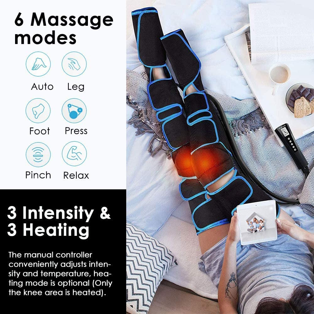 360° Foot Air Pressure Leg Massager Promotes Blood Circulation, Body Massager, Muscle Relaxation, Lymphatic Drainage Device 2022