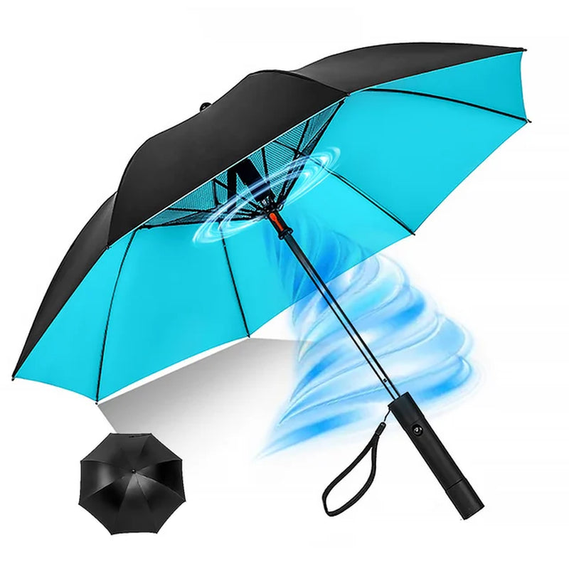 Portable Umbrella with Fan, UV Sun Umbrella, Safety Isolation Mesh, Super Wind Power, USB Rechargeable, 2600Mah