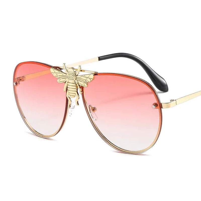 New Fashion Modern Oversized Sunglasses for Women Men Luxury Designer Sun Glasses Bee Decoration Trengding Shades UV400 Eyeglass