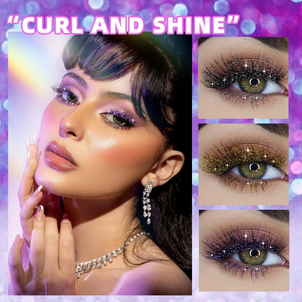 3 Colors Diamond Glitter Mascara Long Lasting Makeup 3D Volume Eyelashes Curling Shimmer Mascara Eye Lash Female Cosmetic