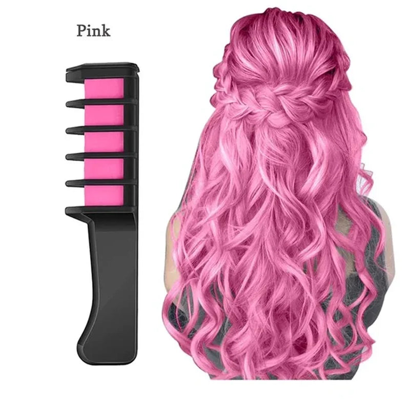 10 Color Washable Hair Chalk Combs Portable Temporary Hair Dye Hairbrush for Girls Birthday Halloween Cosplay Party Makeup Tools